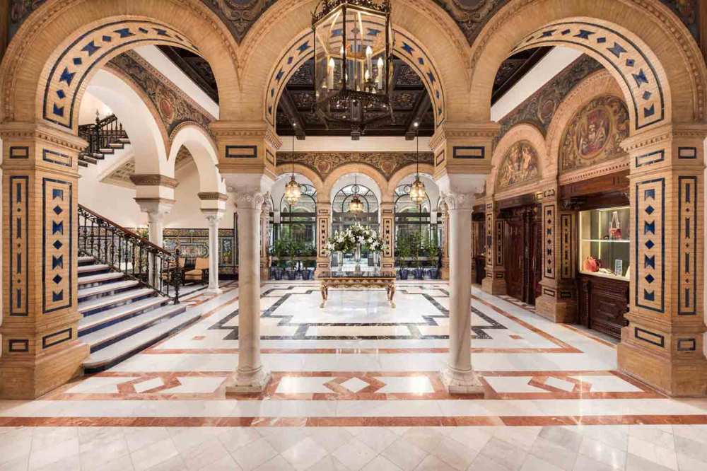 Hotel Alfonso XIII in Seville, one of the filming locations used for Lawrence of Arabia